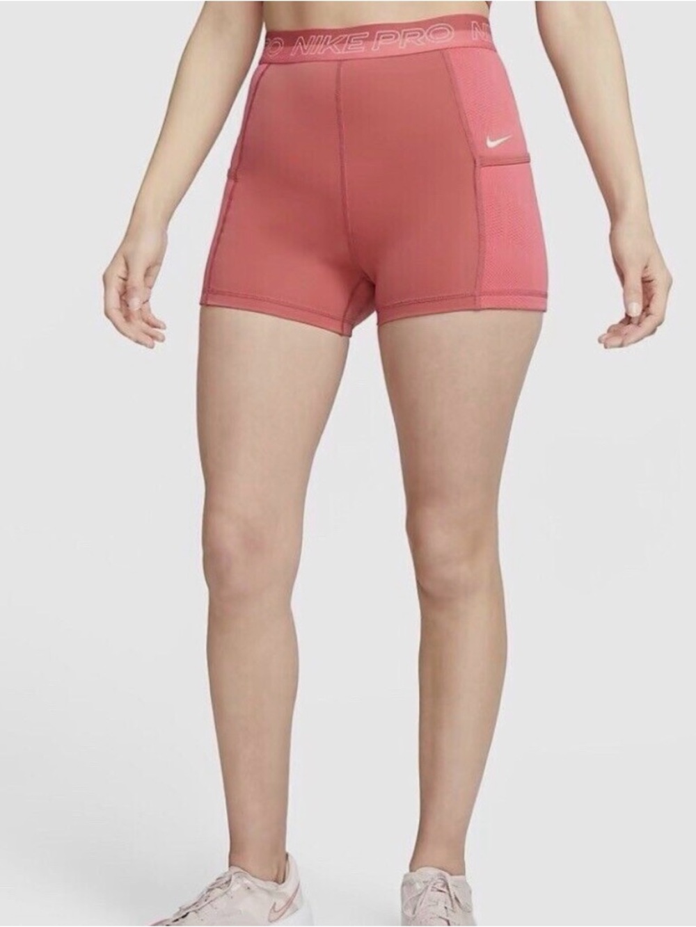 Nike Pro 3” high waisted pink Women's Shorts with Side Pockets size M NWT